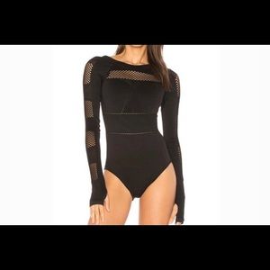 IVY PARK Beyoncé Bodysuit Mesh Panel Long Sleeve